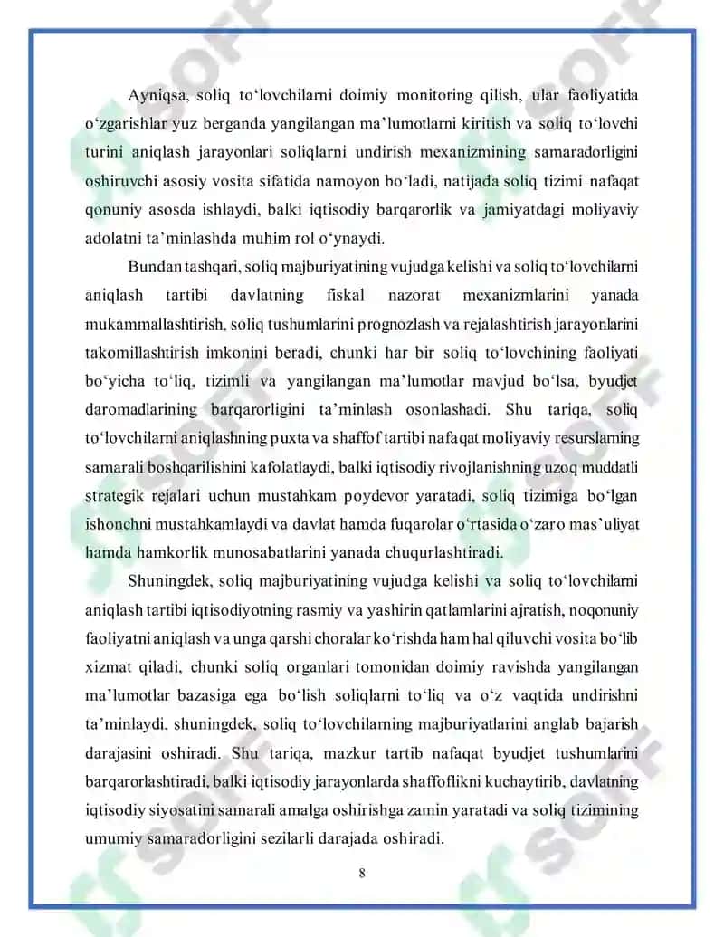 Soliqlarni undirish mexanizmi 8