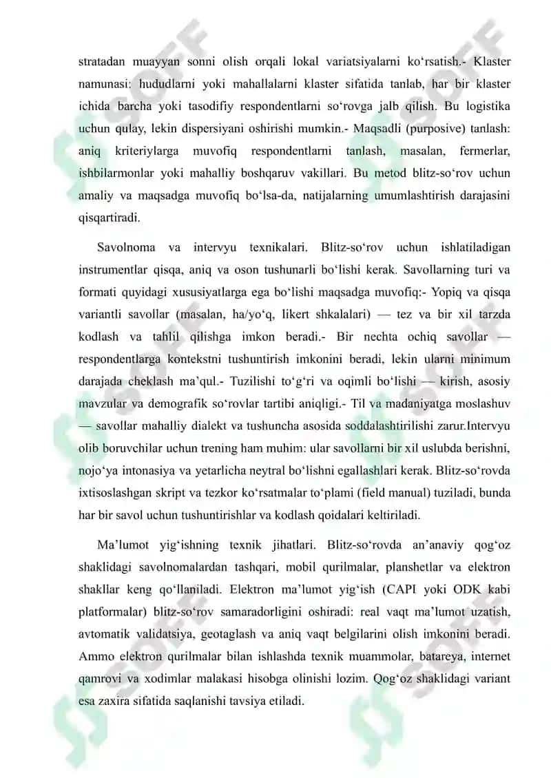 Blitz-sorov metodi va Mirzacho’l iqitsodiy rayoni 8