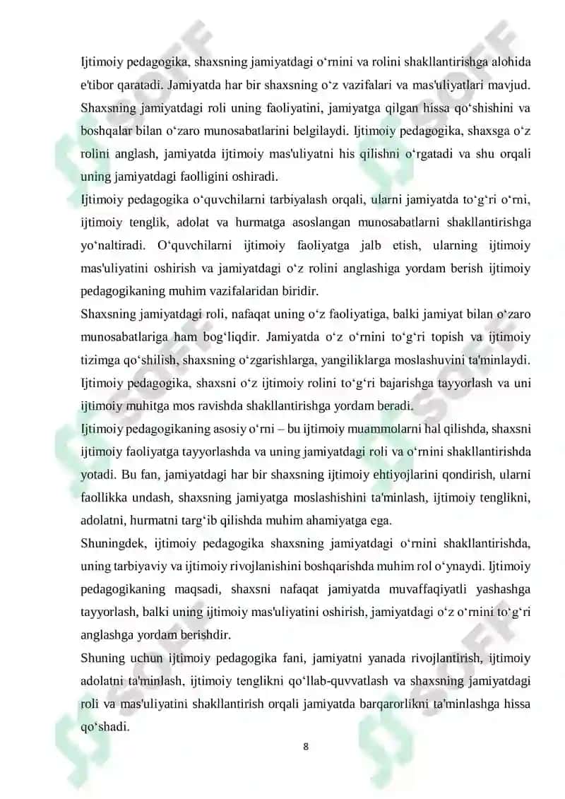 Ijtimoiy Pedagogika Fan va Amaliy Faoliyat 8