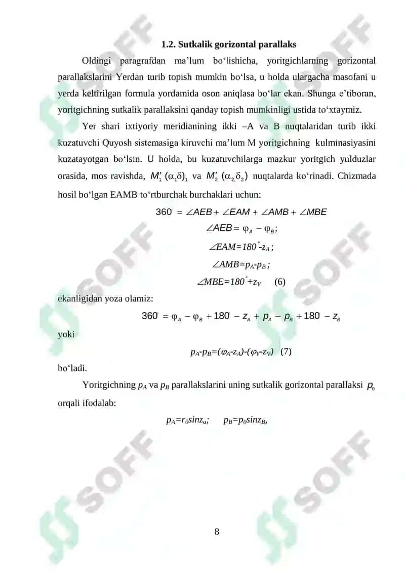 UMUMIY ASTRONOMIYA FANIDAN 8