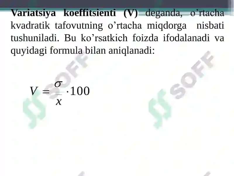 Statistikda Variatsiyani Baholash Usullari va Dispersion Tahlil Asoslari 8