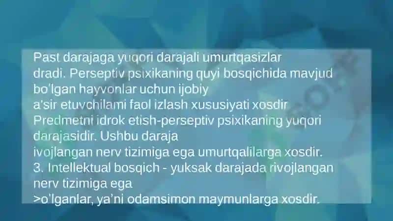 Psixika va Ong Tarqqiyoti 8