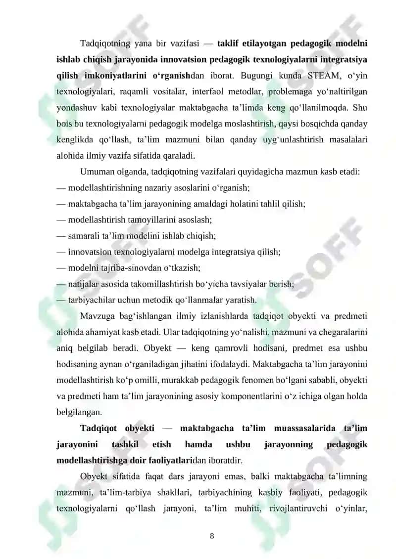 Maktabgacha Ta'limda Pedagogik Jarayonlarni Loyiha 8