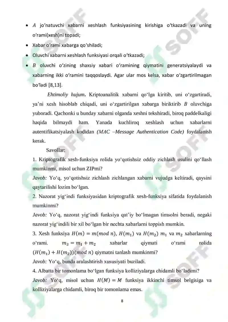 Zamonaviy xesh funksiyalarning qiyosiy tahlili 8