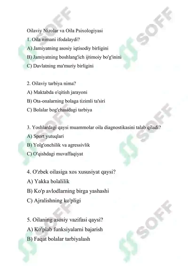 Psixologik konfliktologiya fanidan test 8