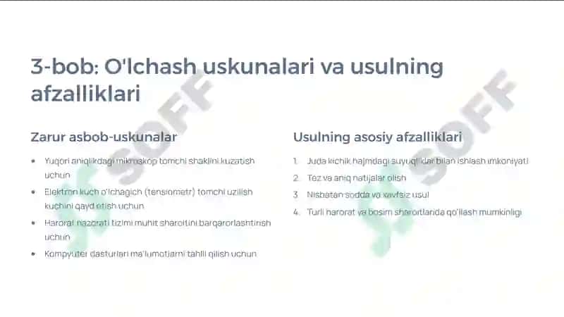 Sirt tarangligini tomchi uzulish usuli yordamida aniqlash 8