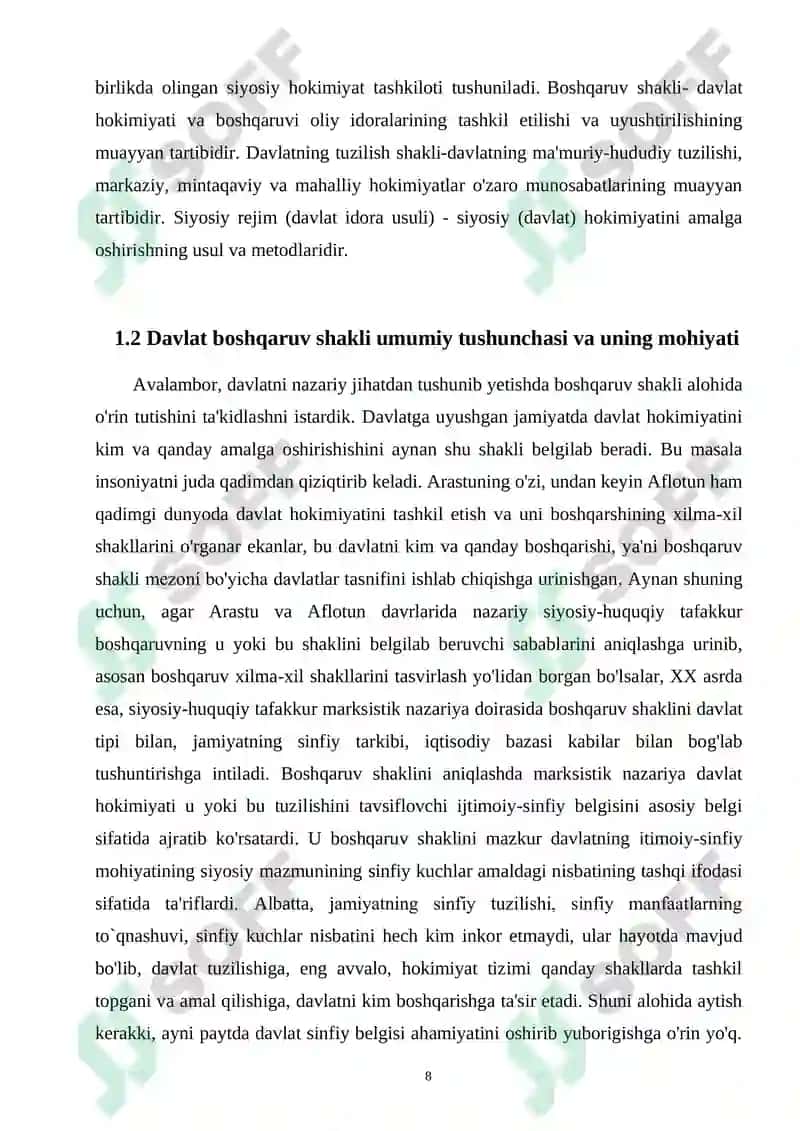 DAVLAT BOSHQARUV SHAKLLARI 8