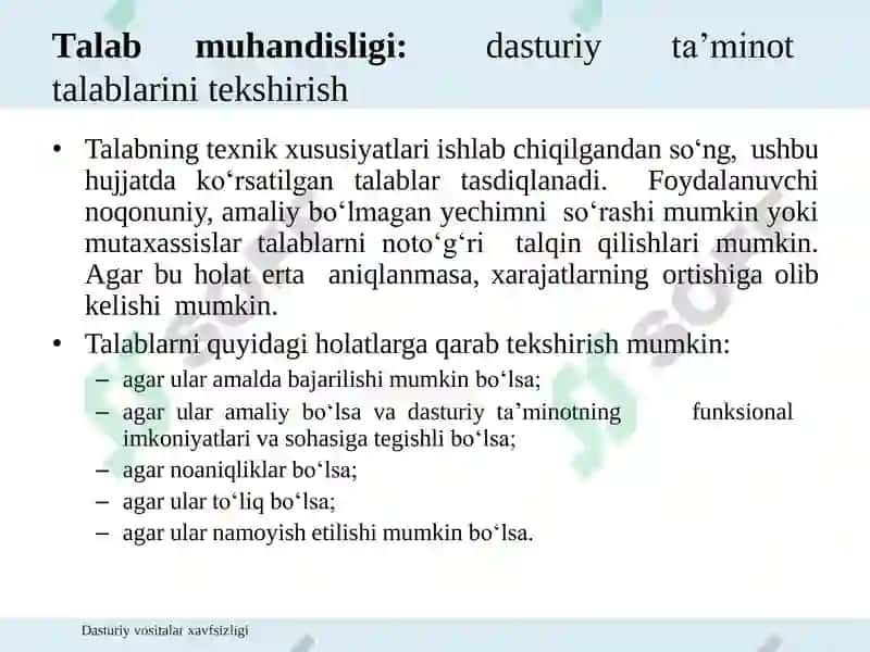 Dasturiy vositalar xavfsizligi 8