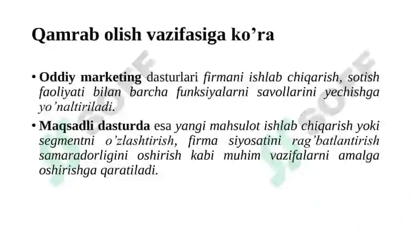 Marketing dasturi 8