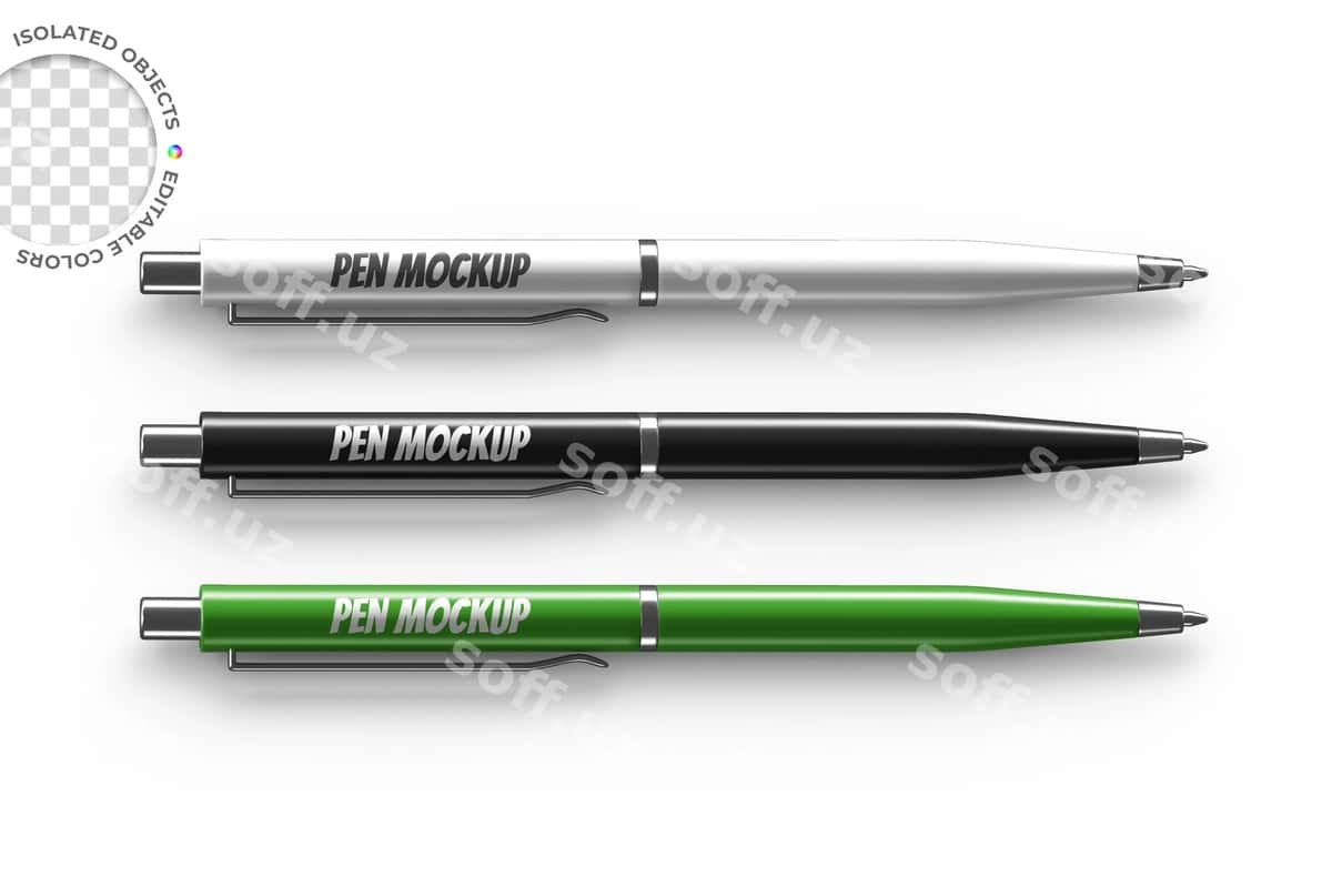 Izolyatsiya qilingan qalam maketi | Pen mockup isolated 1