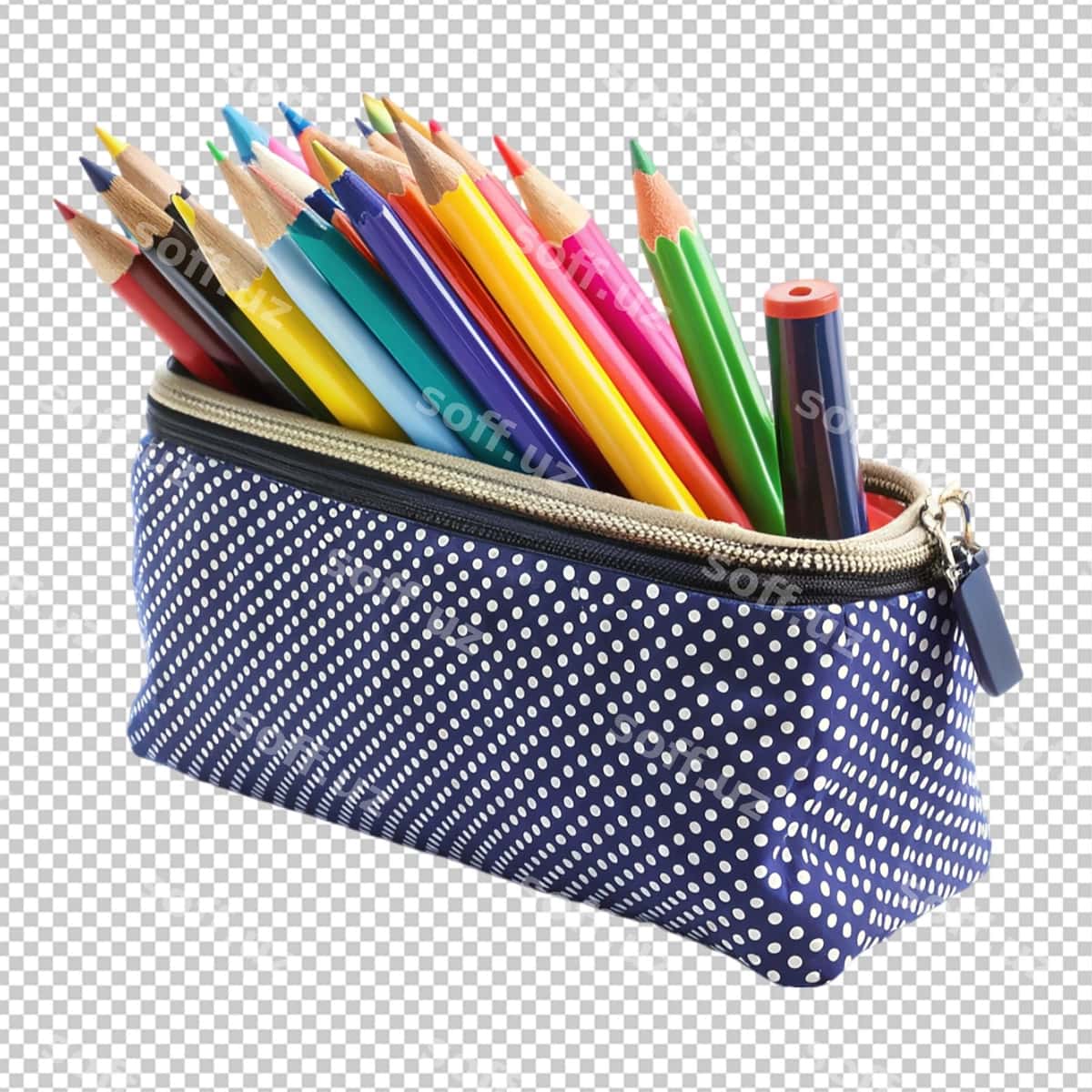 Qalamdaftar shaffof orqa fonda | Pencil case transparent background 1