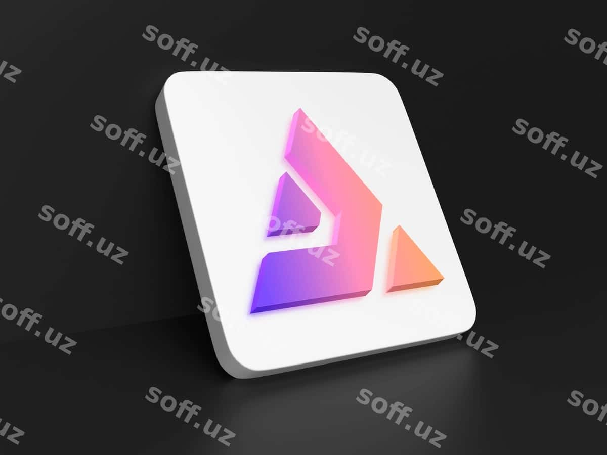 Perspektiva 3D logotip ikon ilova namunasi | Perspective 3d logo icon app mockup 1