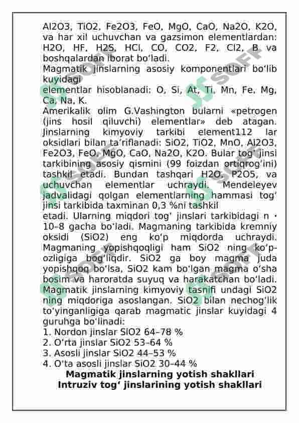 Magmatik tog‘ jinslari 3