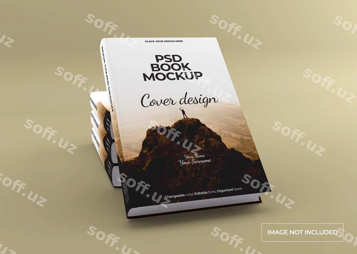 Fotorealistik qattiq muqovaa kitob mockup | Photorealistic hardcover book mockup 1