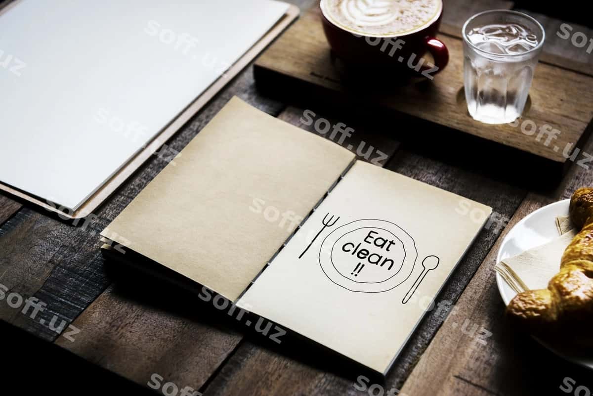 Toza ovqatlanish daftari | Phrase eat clean notebook 1