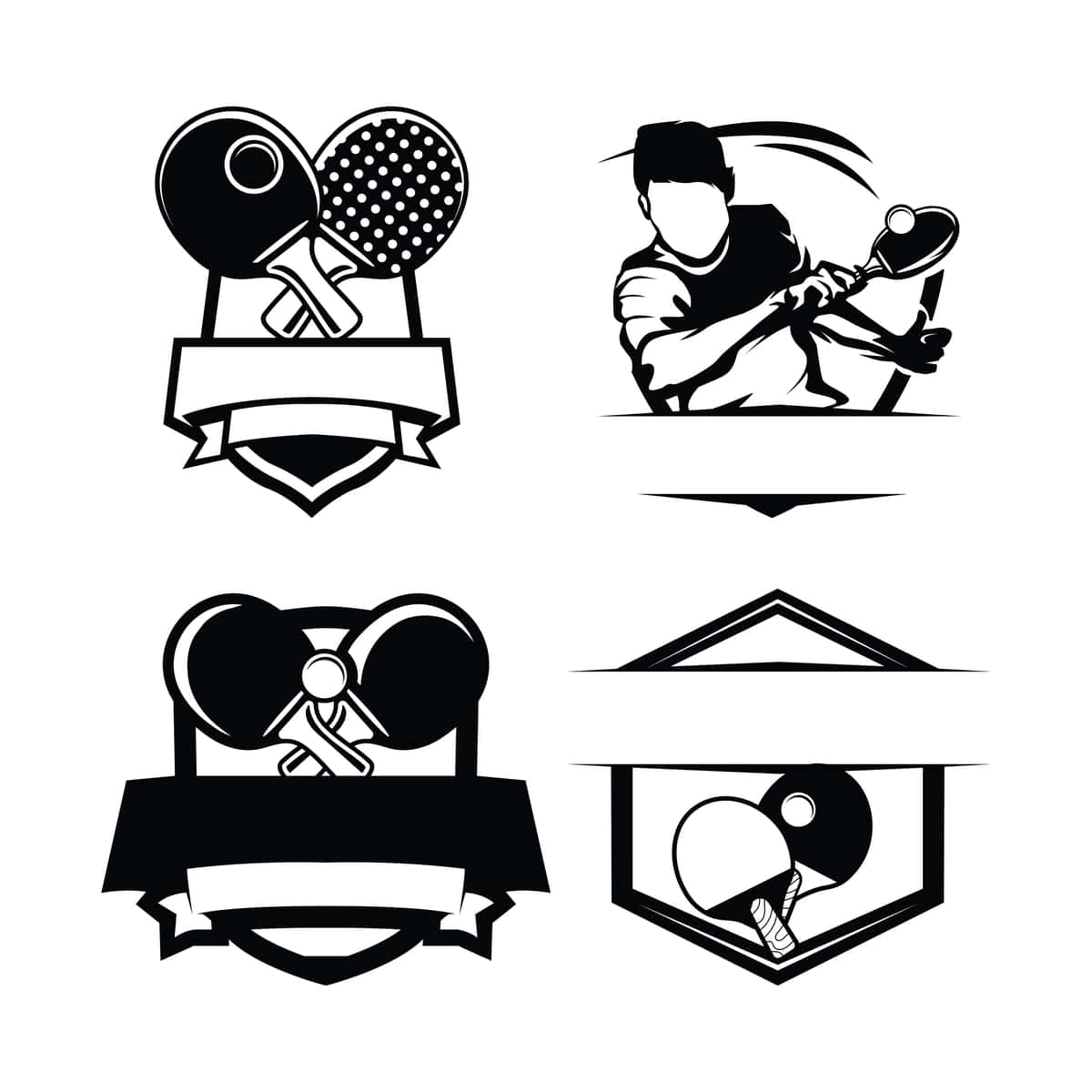Stol tennisi logotipi shablonini pingpong logotipi vektor illyustratsiyasi bilan o'rnating | Set table tennis logo template pingpong logo vector illustration 1