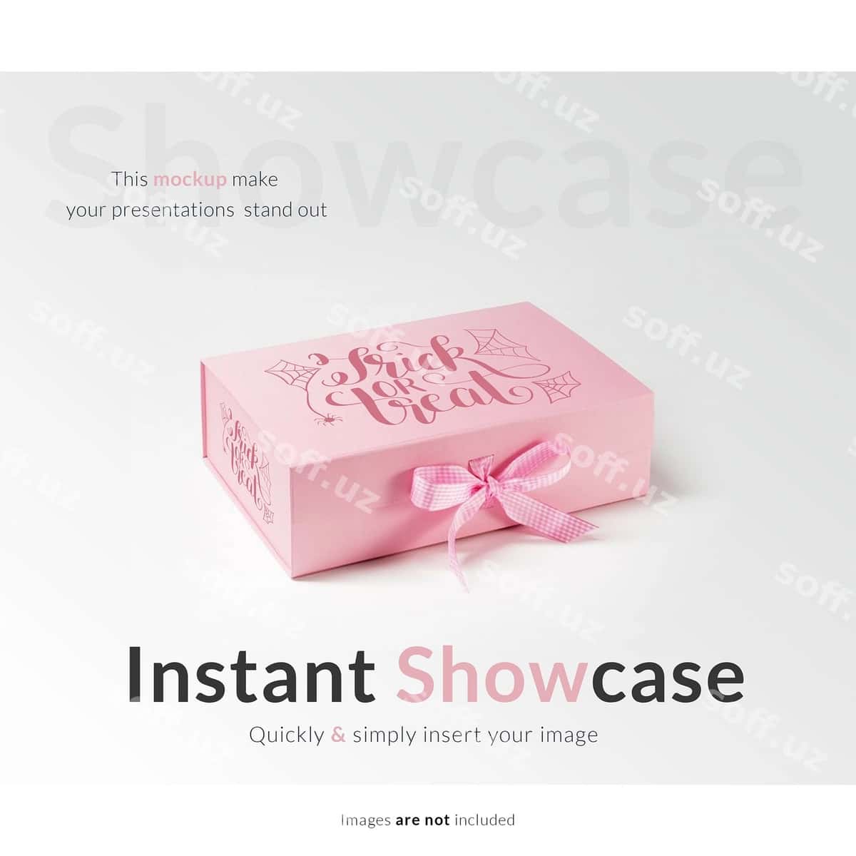 Pushti sovg'alar qutisi mock up | Pink gift box mock up 1