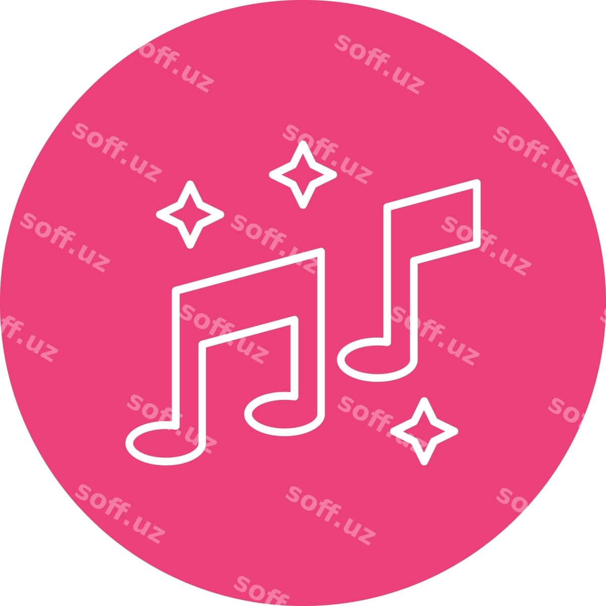 Pink oq belgi musiqa it yozilgan | Pink white sign that says music it 1