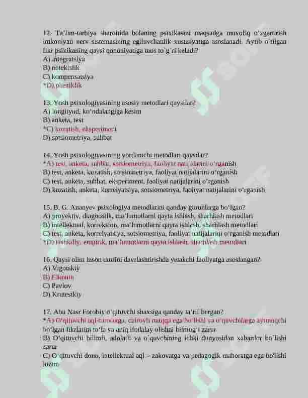 Psixologiya Test 3