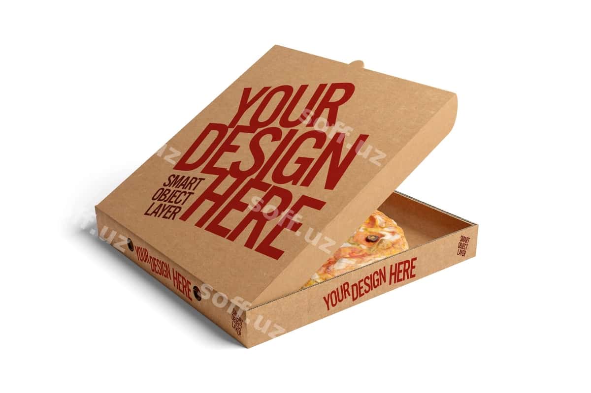 Pitsa qutisi namunasi | Pizza box mock up 1