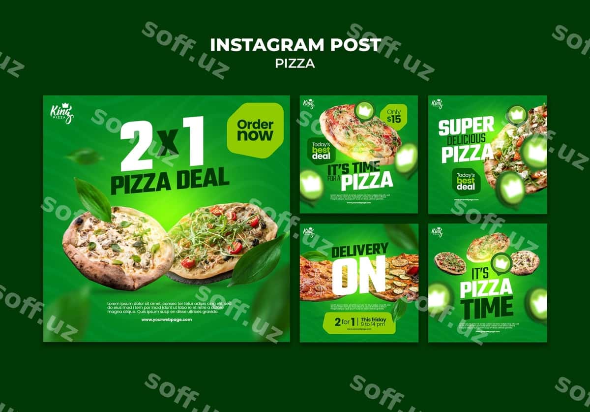 Pitsa shablon dizayni | Pizza template design 1