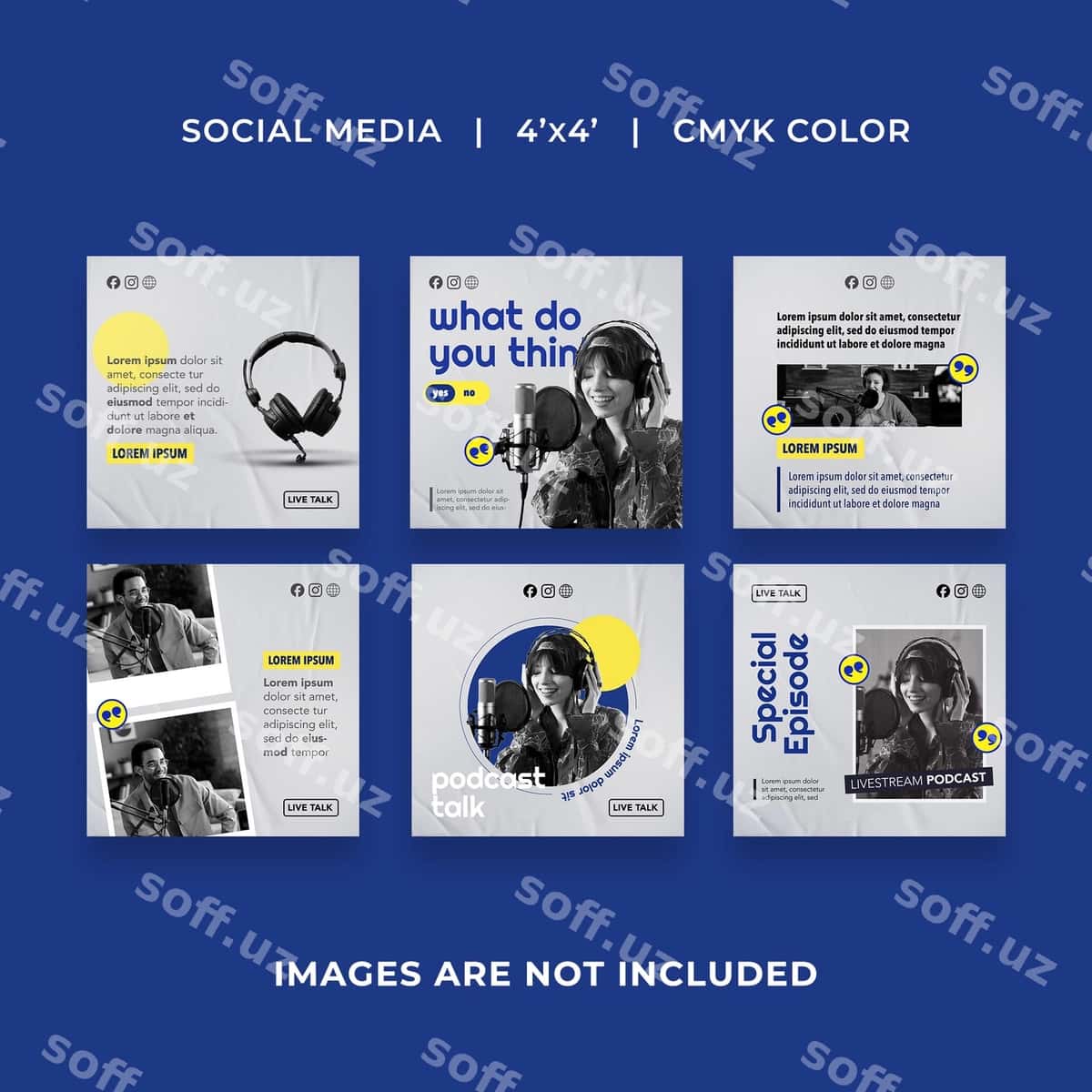 Podcast social media post shablonlari | Podcast social media post templates 1