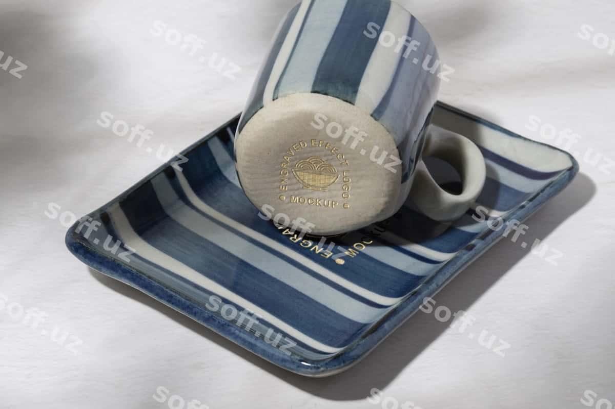 Porselen dona chizilgan namuna | Porcelain piece engraved mockup 1