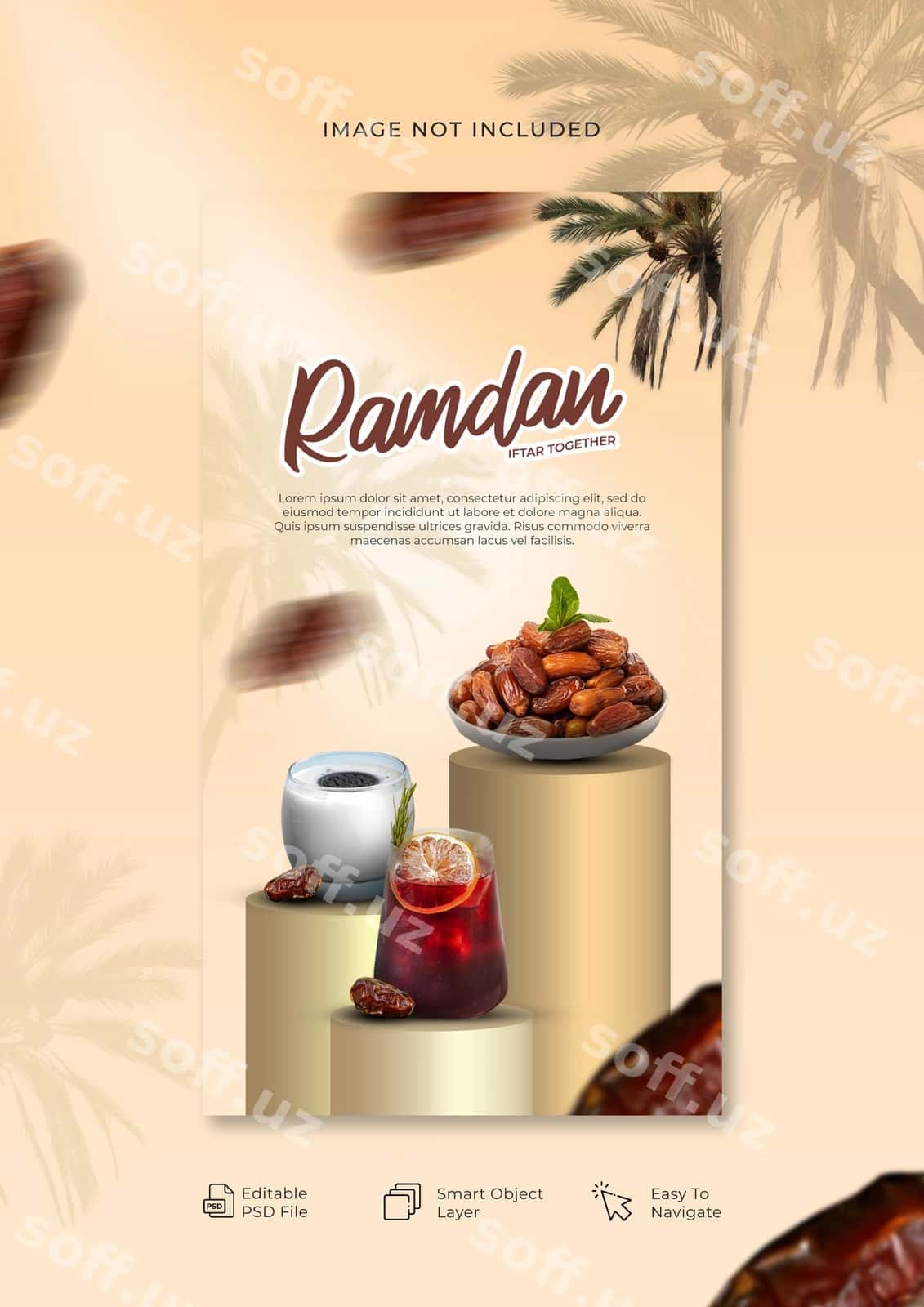 Ramazon posteri bodom bilan | Poster ramadan with dates dates 1