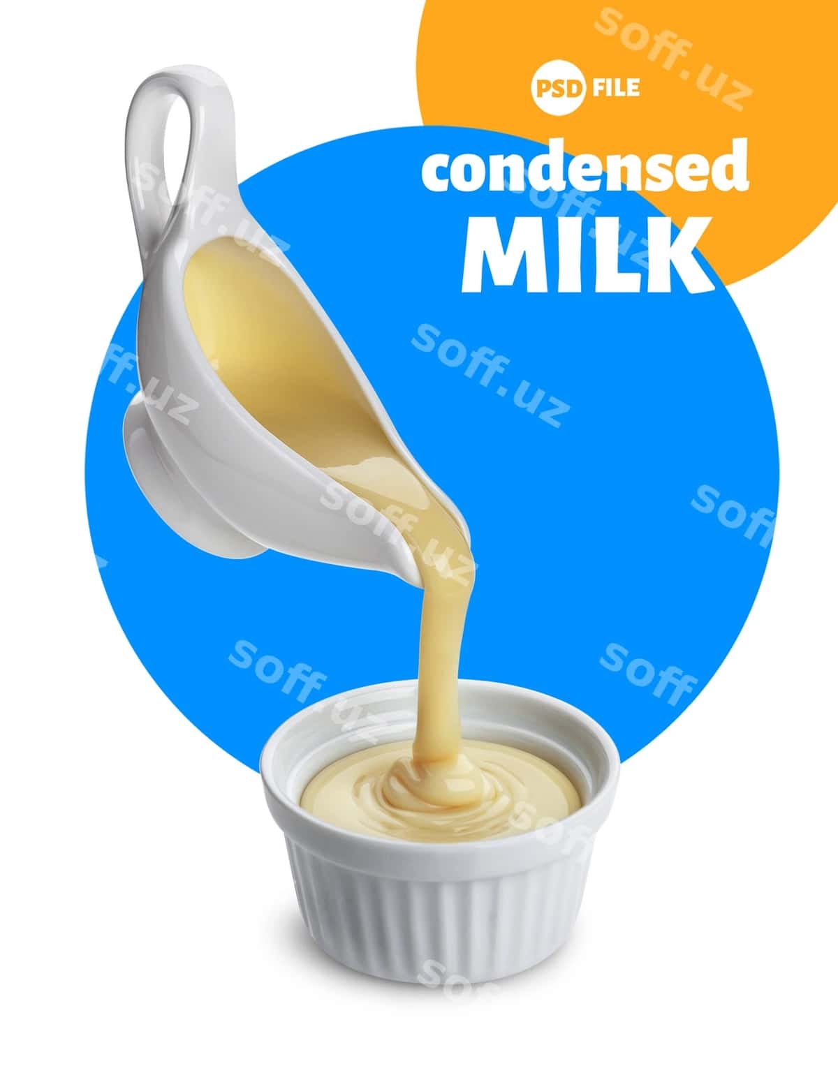 Quyultirilgan sutni izolyatsiya qilingan holda quyish | Pouring condensed milk isolated 1