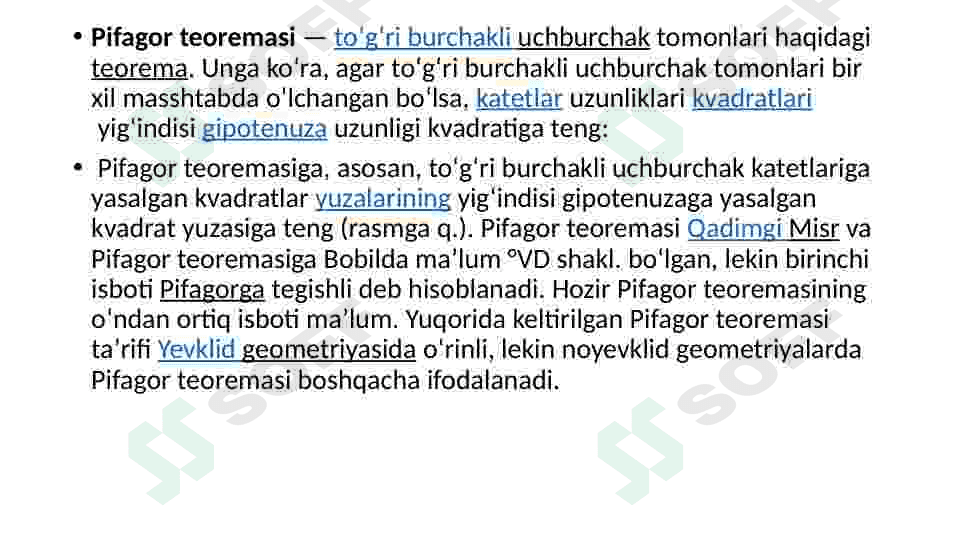Pifagor teoremasi va uning tatbig’iga doir misollar 3