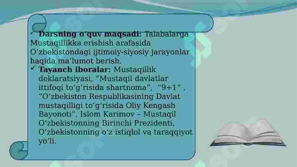 Mustaqil Oʻzbekiston Respublikasining tashkil topishi va tarixiy ahamiyati 2