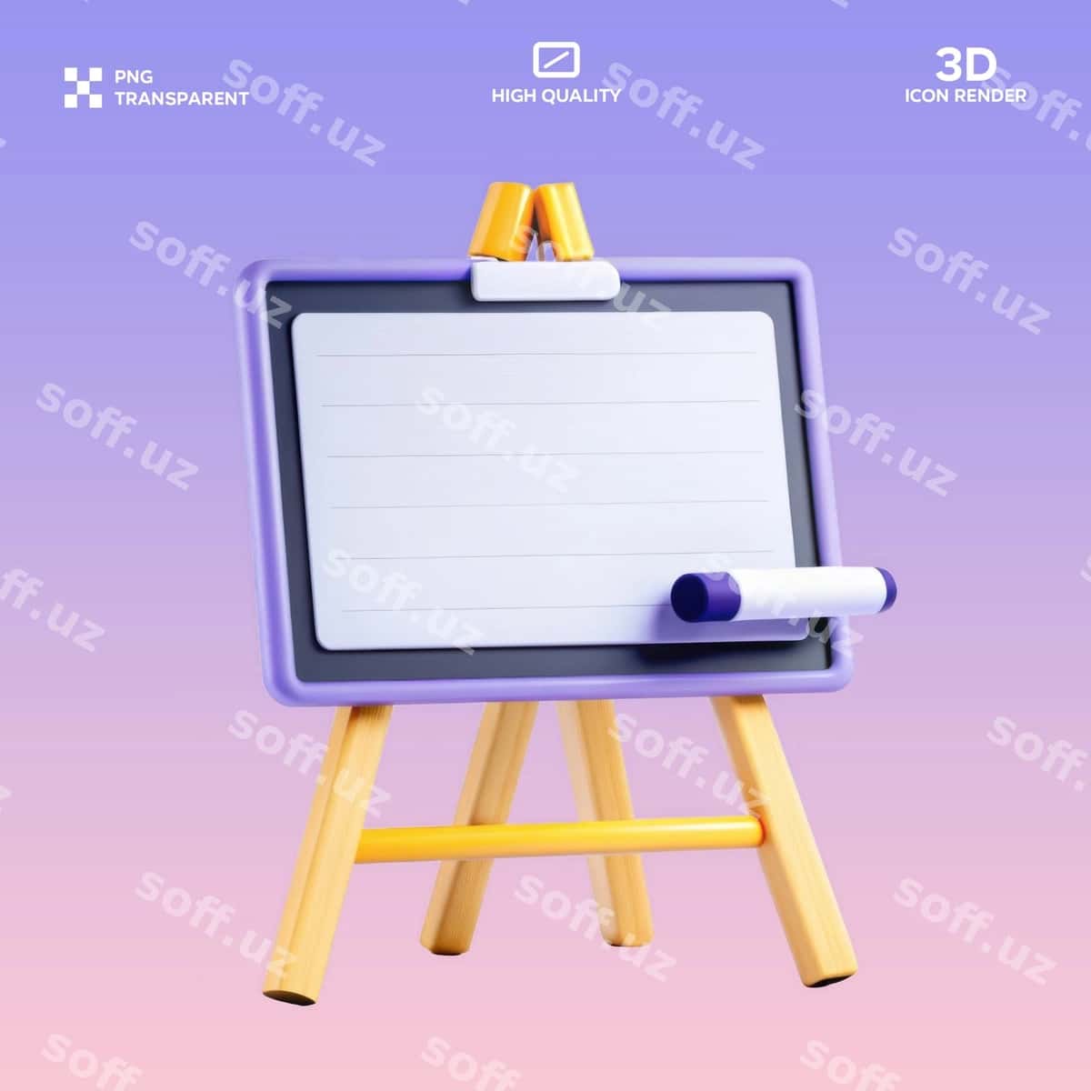 Psd dosxa 3d illustratsiyasi | Psd blackboard 3d illustration 1