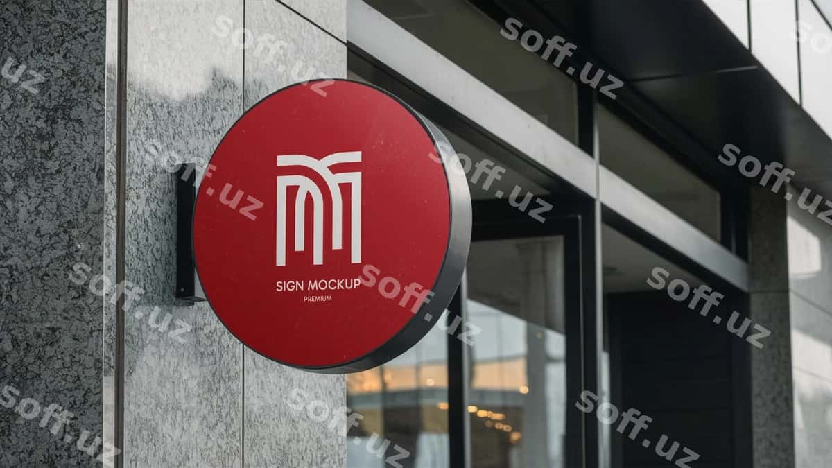 Psd doira tashqi namuna kompaniya kafe | Psd circle outdoor mockup company cafe 1