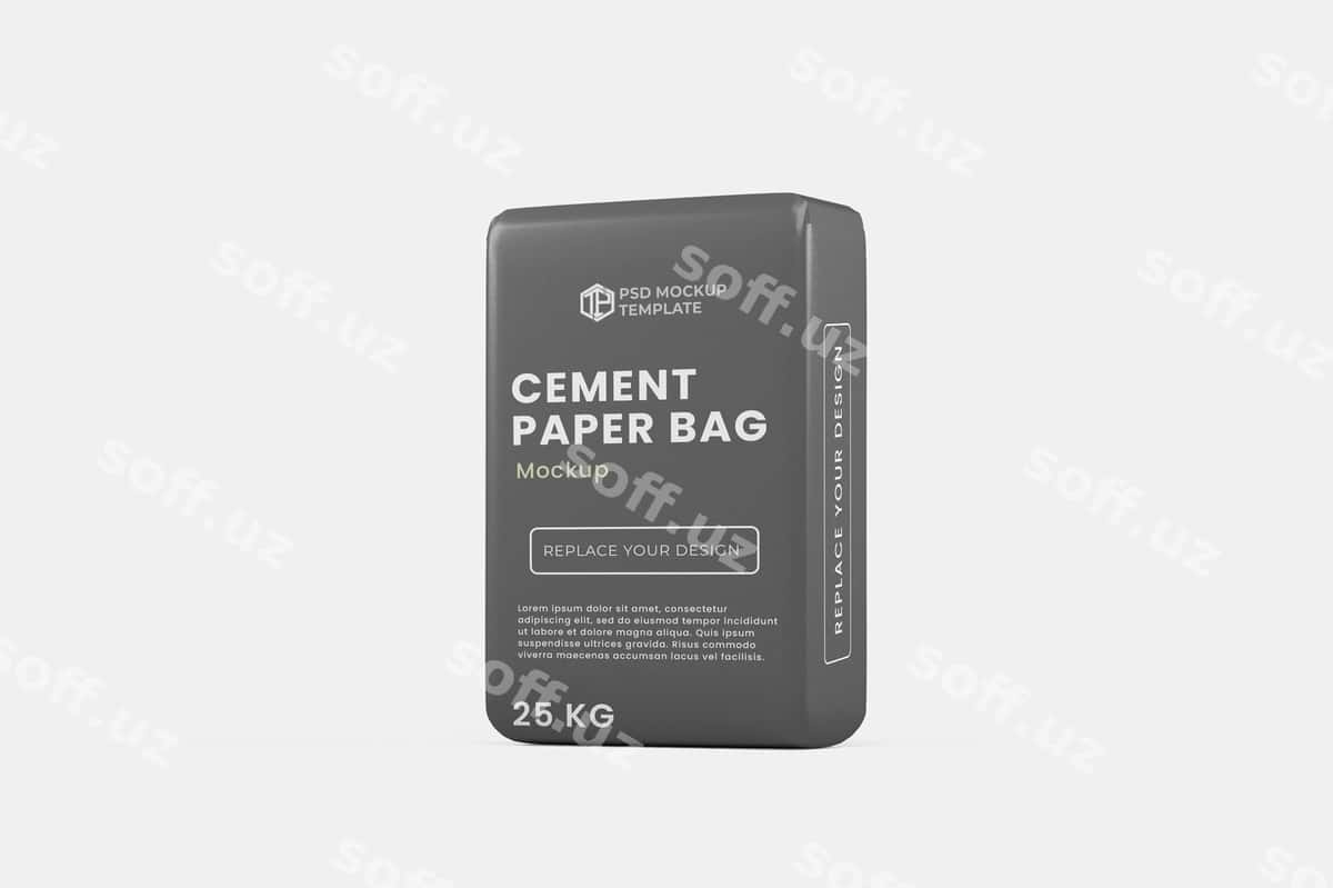 Psd qog'oz tsiment sumkasi mockup | Psd paper cement bag mockup 1