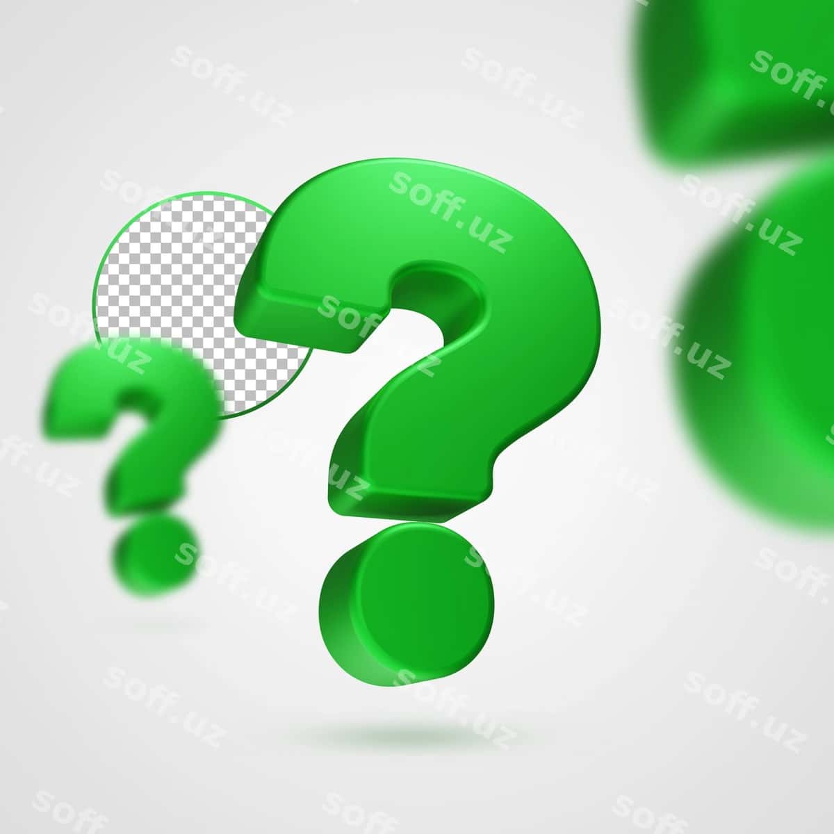 Psd savol yashil belgisi 3D dizayn | Psd question green mark 3d design 1