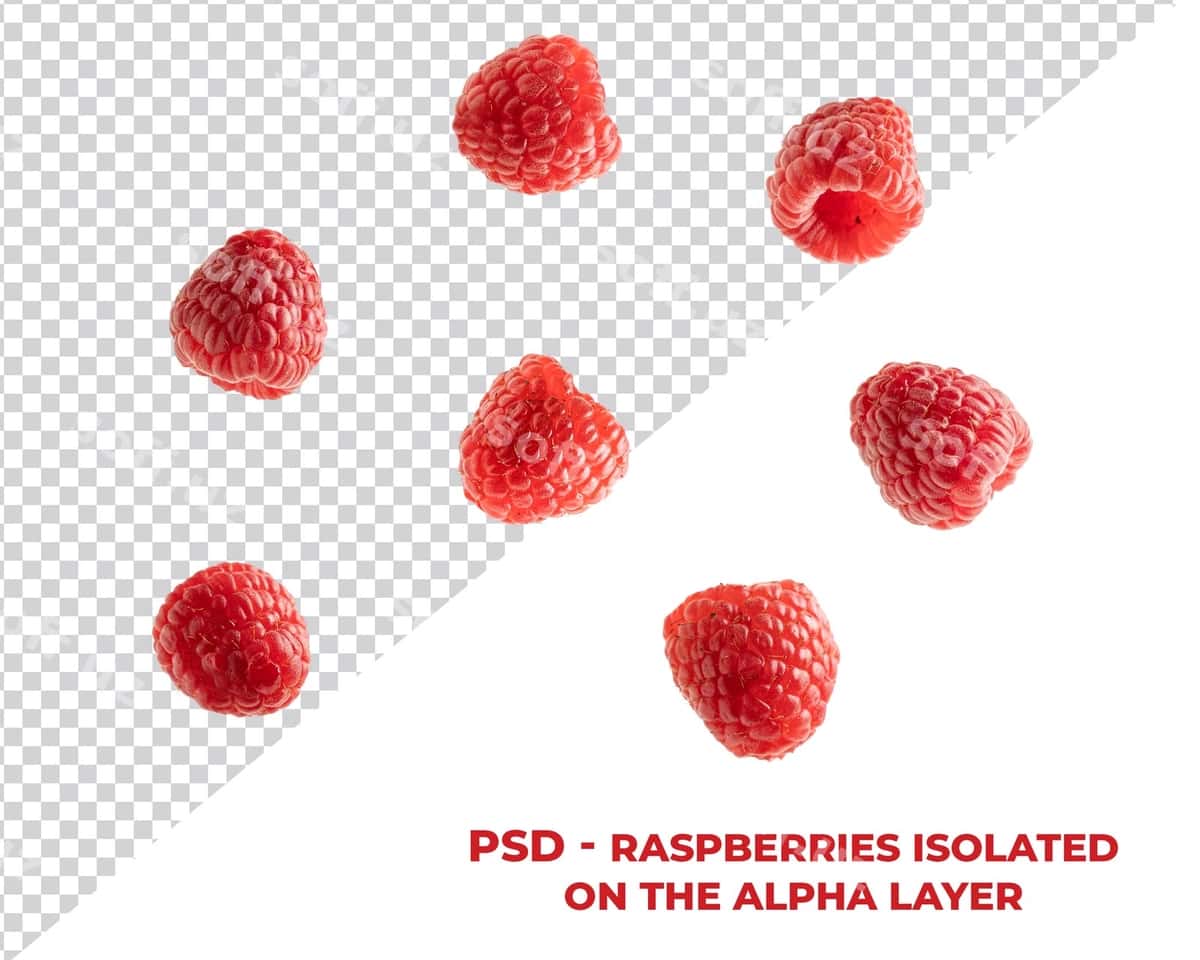 Psd o'sh shirin ajraltirilgan alpha katman | Psd raspberry isolated alpha layer 1
