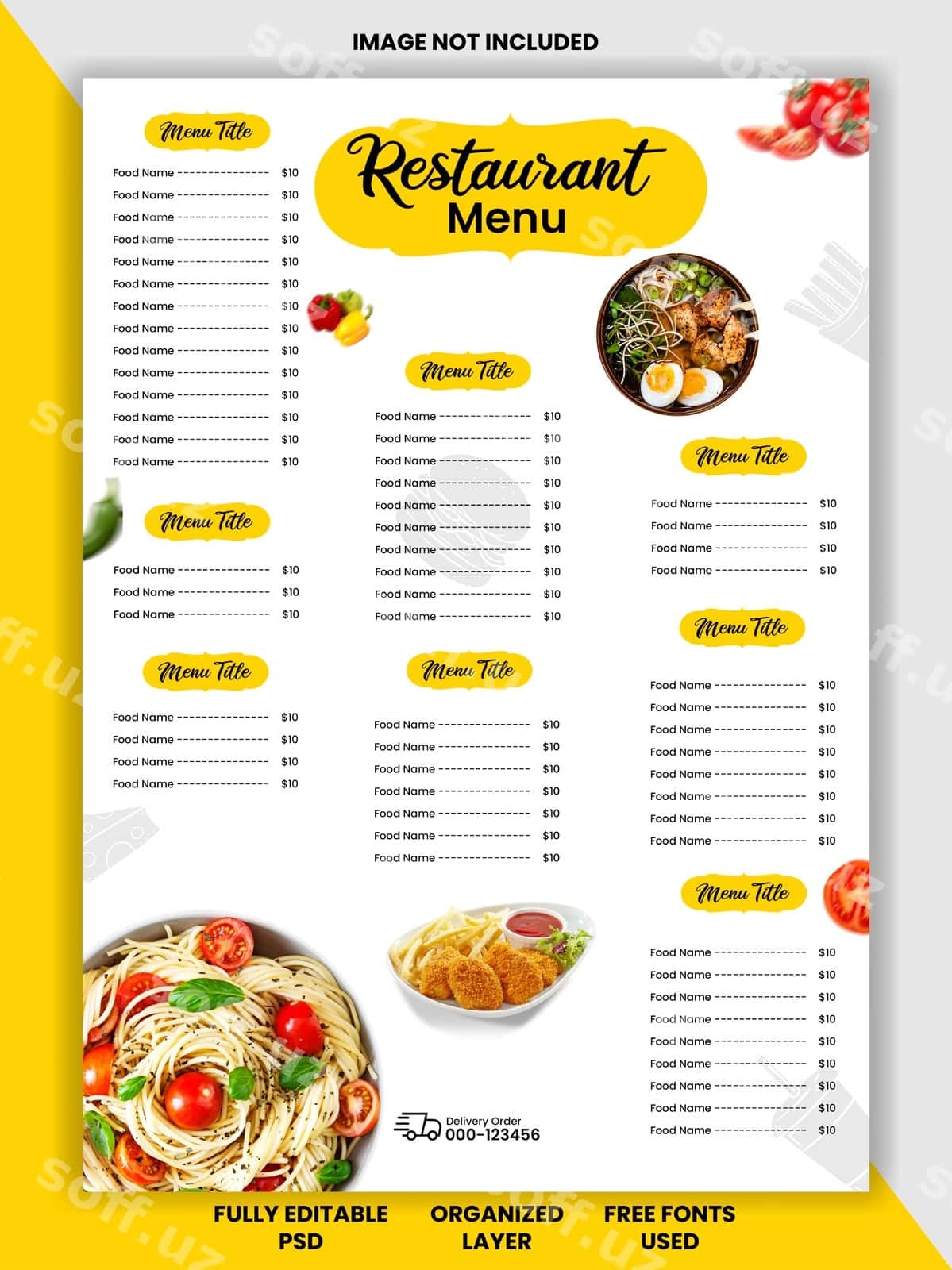 Psd restoran ijtimoiy tarmoqlar shabloni | Psd restaurant social media template 1