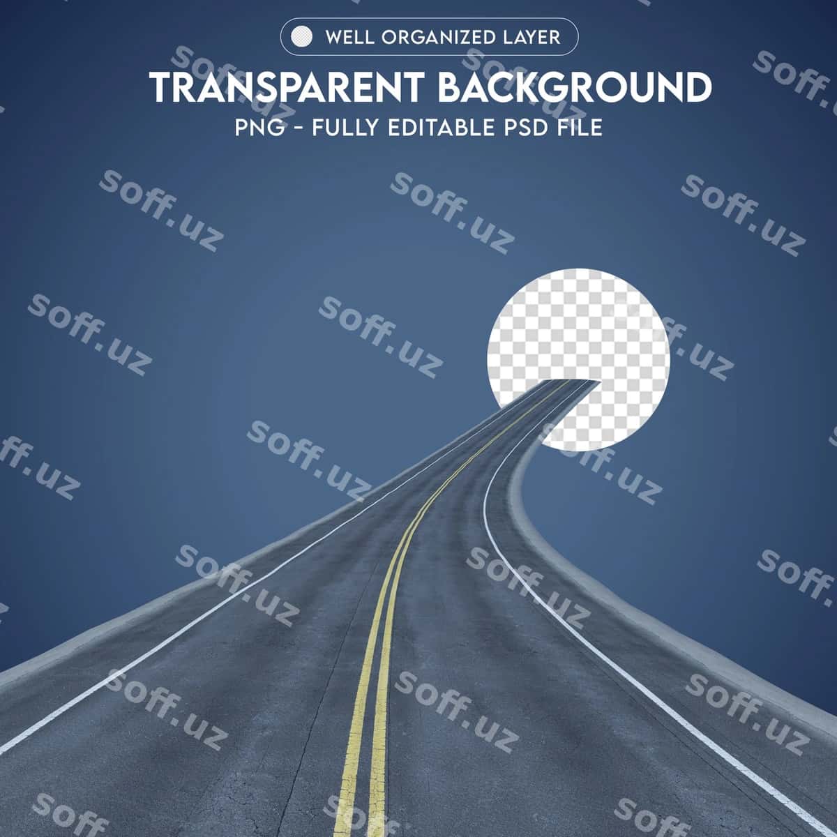 Psd yo'l asfalt png shaffof | Psd road asphalt png transparent 1