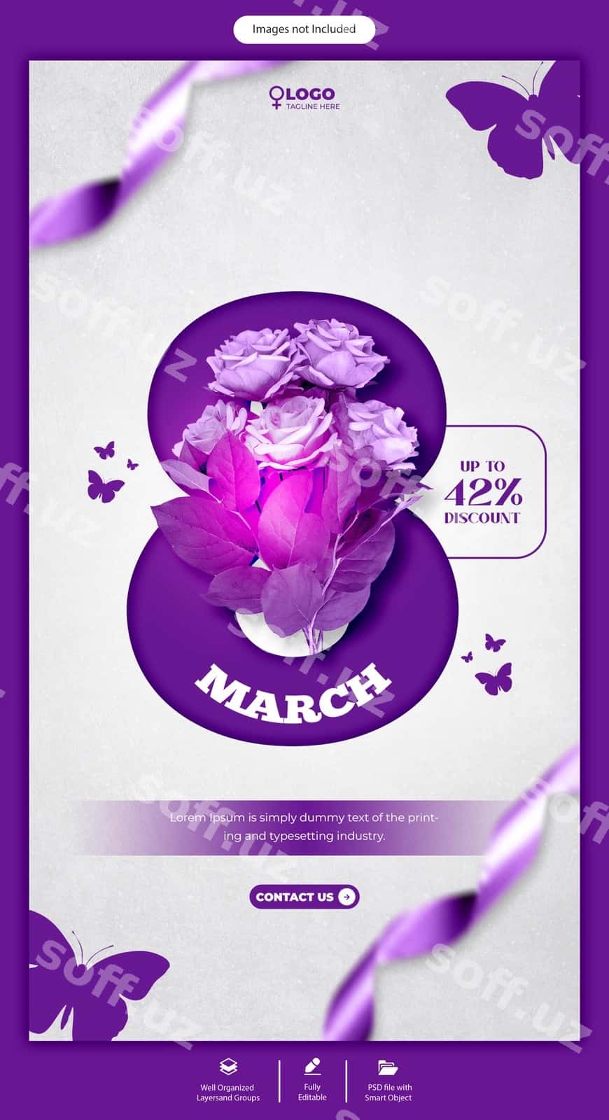 Psd ayollar kuni instagram hikoya shabloni | Psd womens day instagram story template 1