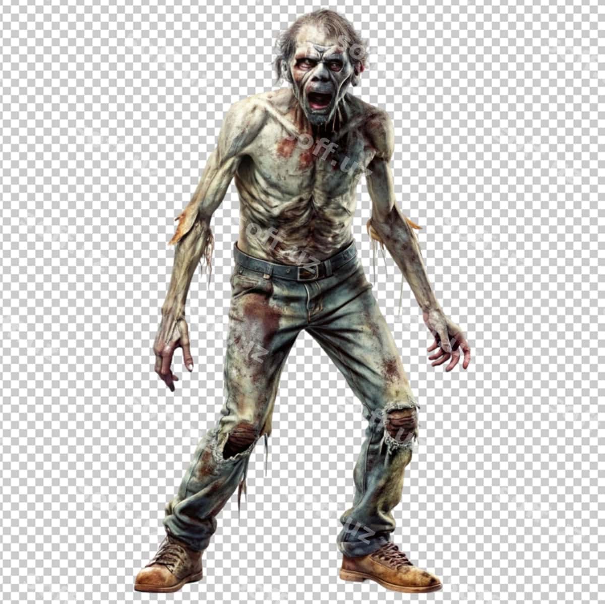 Psd zombi shaffof orqa fonda | Psd zombie transparent background 1