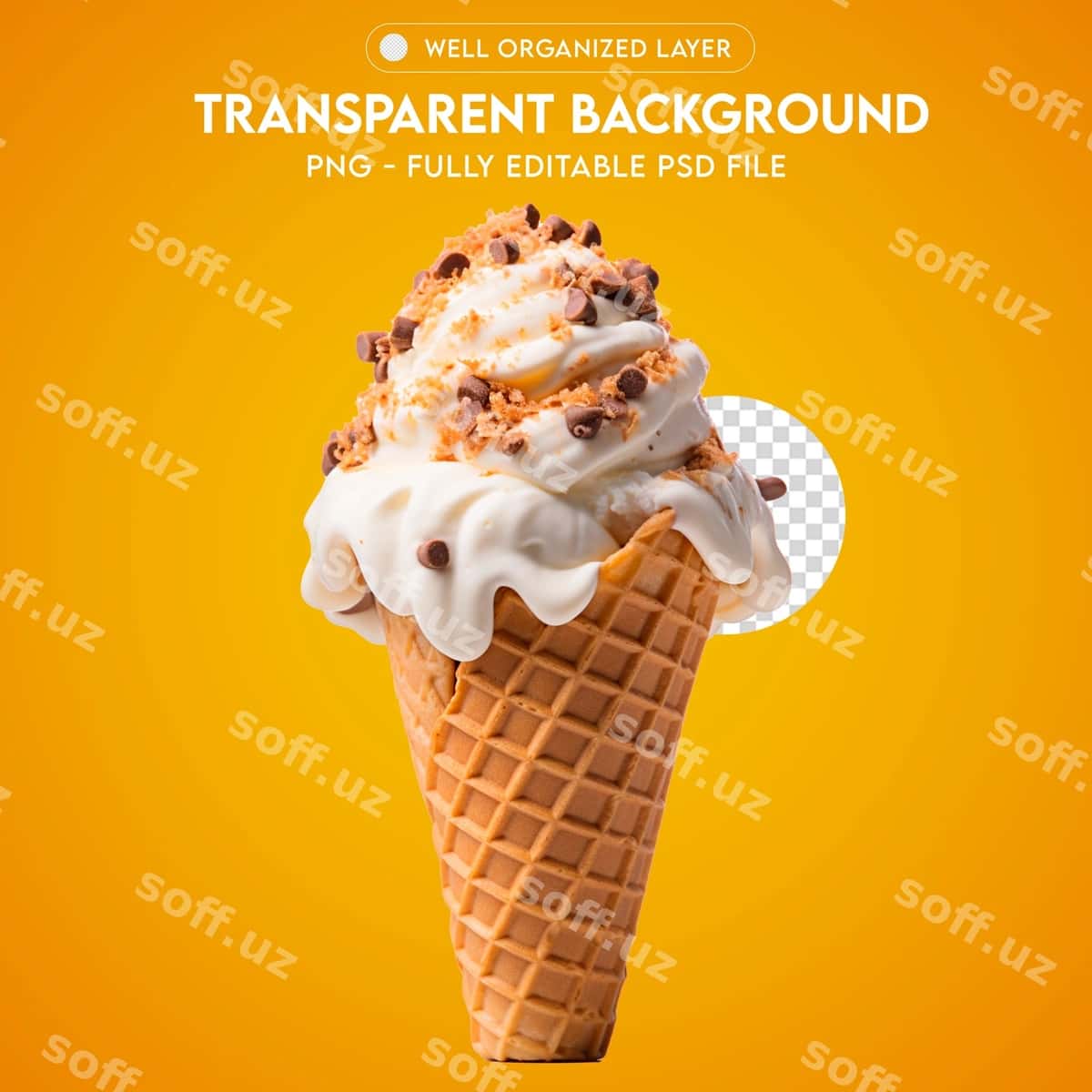 PSD muzza shirinlik PNG shaffof | Psdicecream cone png transparent 1