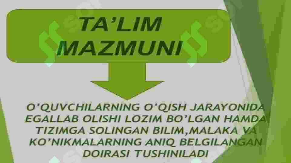 Ta'lim mazmuni 5