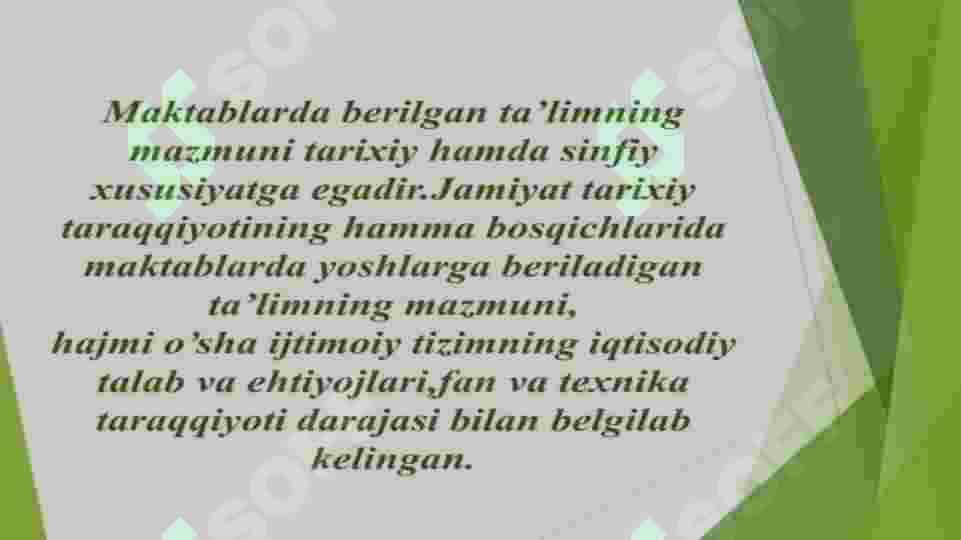 Ta'lim mazmuni 8