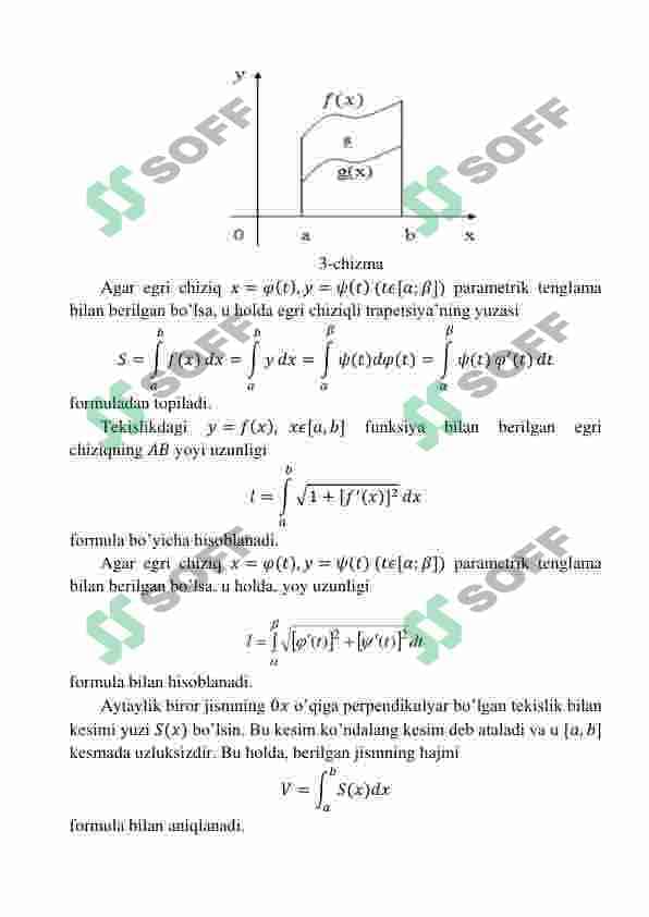 Aniq integralning geometrik tatbiqlari 2