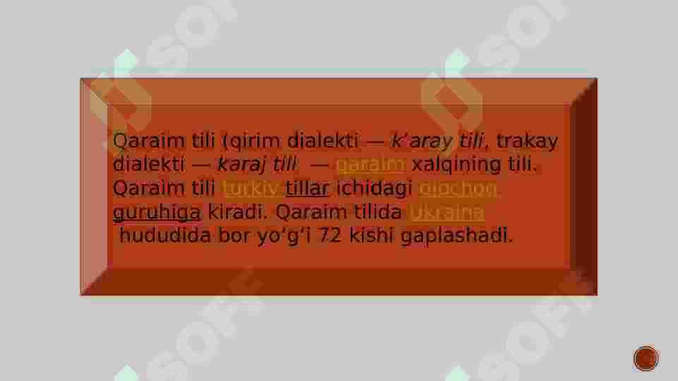 Qaraim tili — turkiy tillarning qipchoq guruhiga mansub til. 2