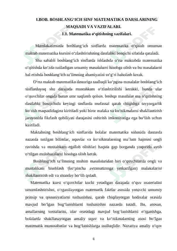 BOSHLANG'ICH SINFLARDA QOLDIQLI BO'LISHNI O'RGATISH METODIKASI 6