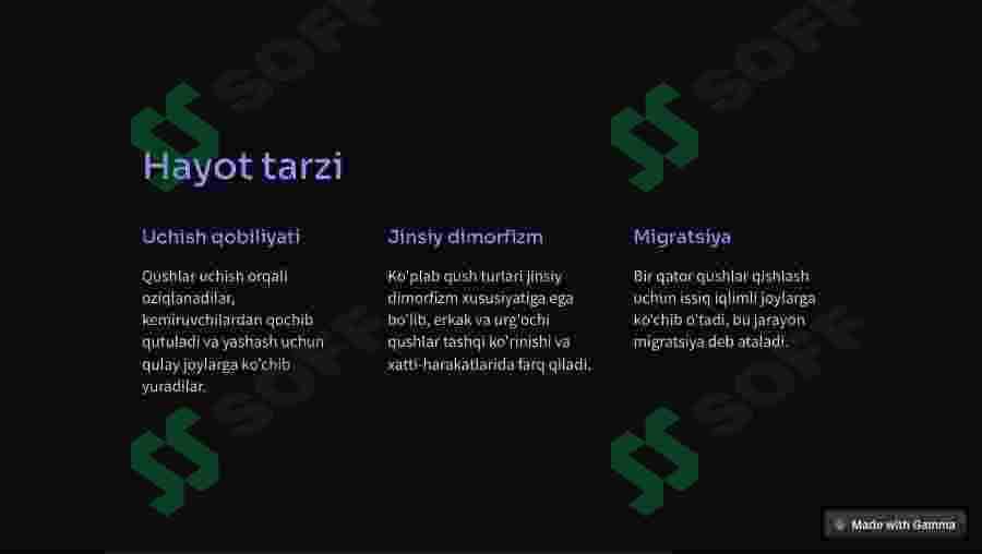 Qushlar snifi 2