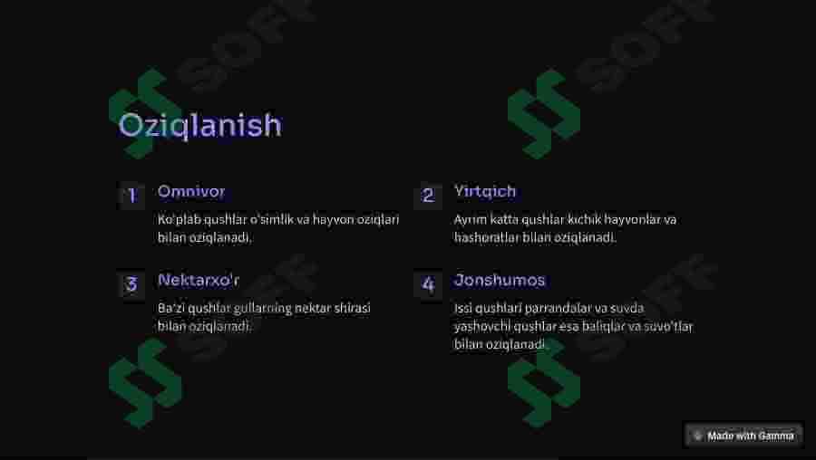 Qushlar snifi 3
