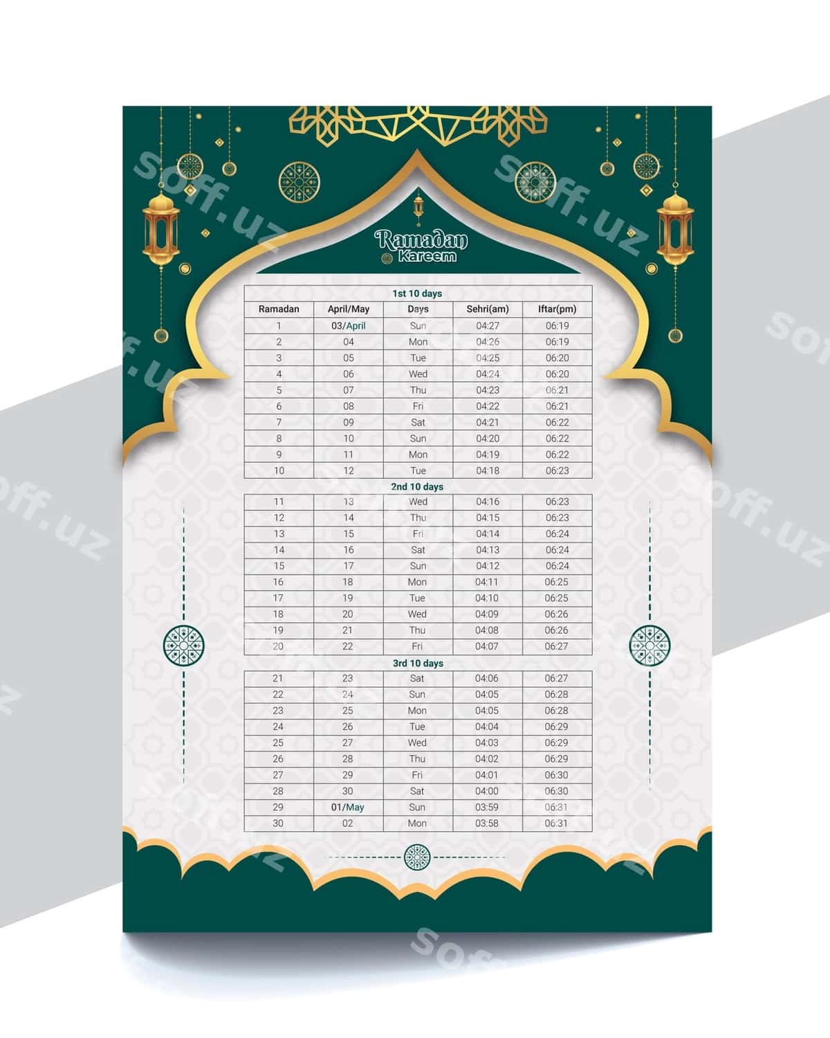 Ramadan kareem kalendar 2022 | Ramadan kareem calendar 2022 1