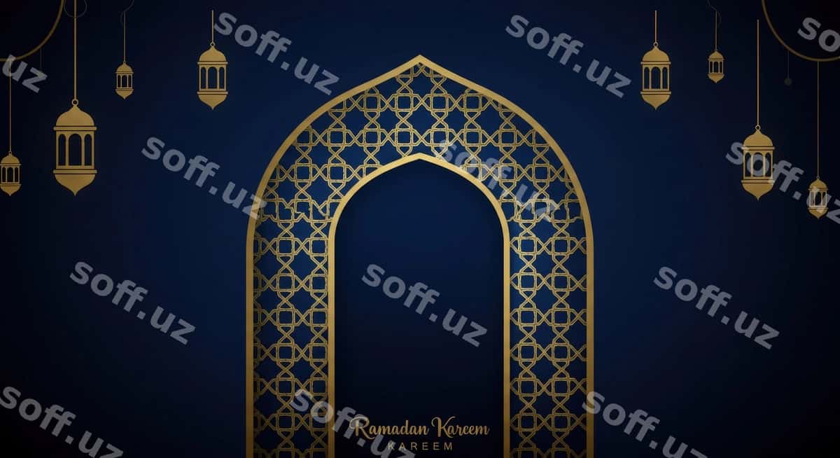 Ramazon kengirmali tabrik kartasi | Ramadan kareem greeting card 1